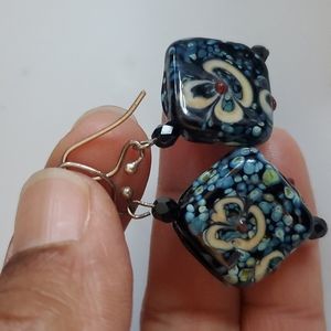 Hand-made Glass Earrings.